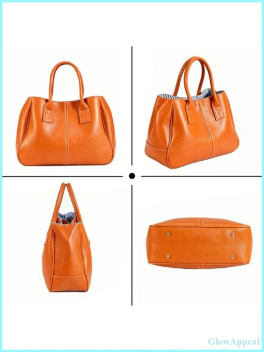 Vintage PU Leather Tote Bag Large Capacity Satchel Handbag Work